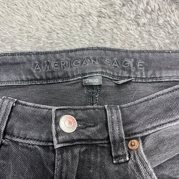 American Eagle 90s Jeans Mom Jeans Straight Strigid Distressed High Rise Size 4 - Picture 3 of 6